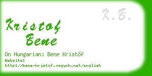 kristof bene business card