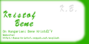 kristof bene business card